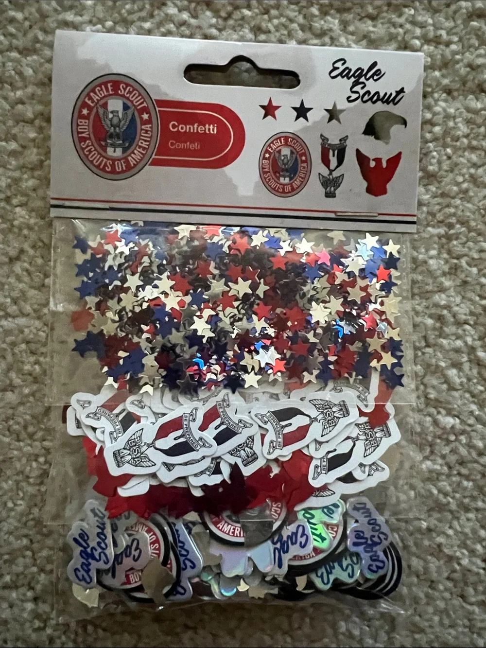 Scouting Red, White & Blue Star Confetti -